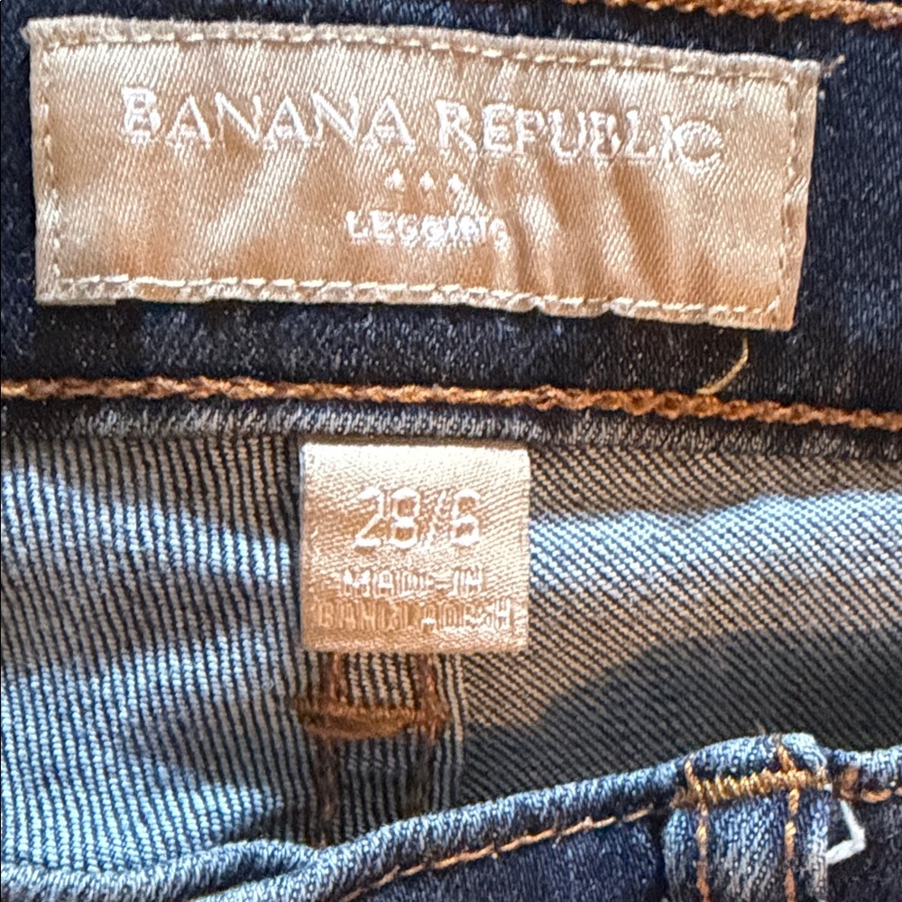 Banana Republic Factory Indigo Legging Jeans with Orange Stitching - Picture 6 of 7